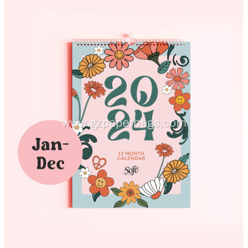 Custom Floral Themed Monthly Wall Calendar